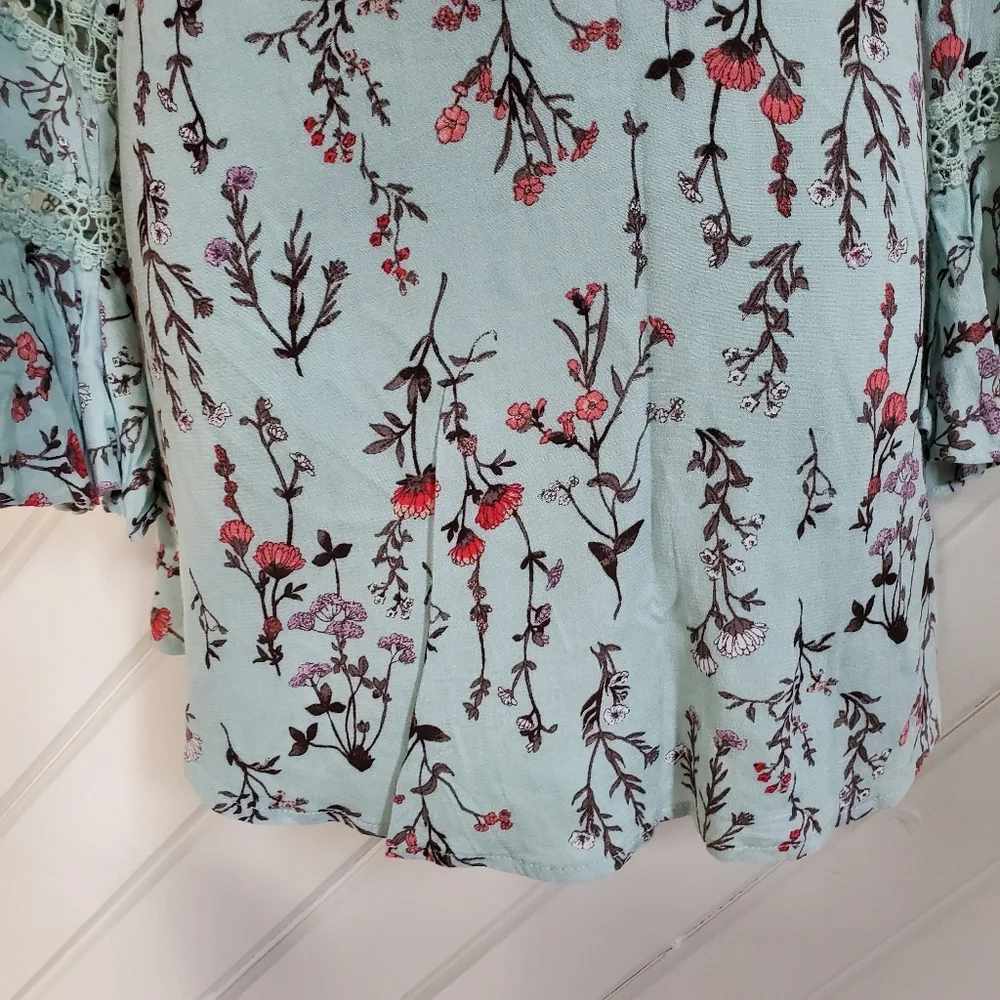 Altar'D STATE Mint Floral Chiffon Dress - Picture 5 of 10